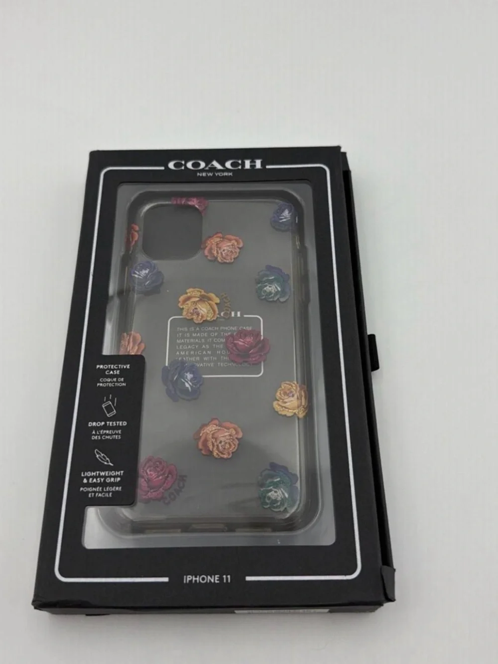 Coach Clear Floral iPhone 11 Case with Multicolor Roses